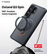 Torras Samsung Galaxy S26 Ultra Cover Ostand Q3 Spin Obsidian Black