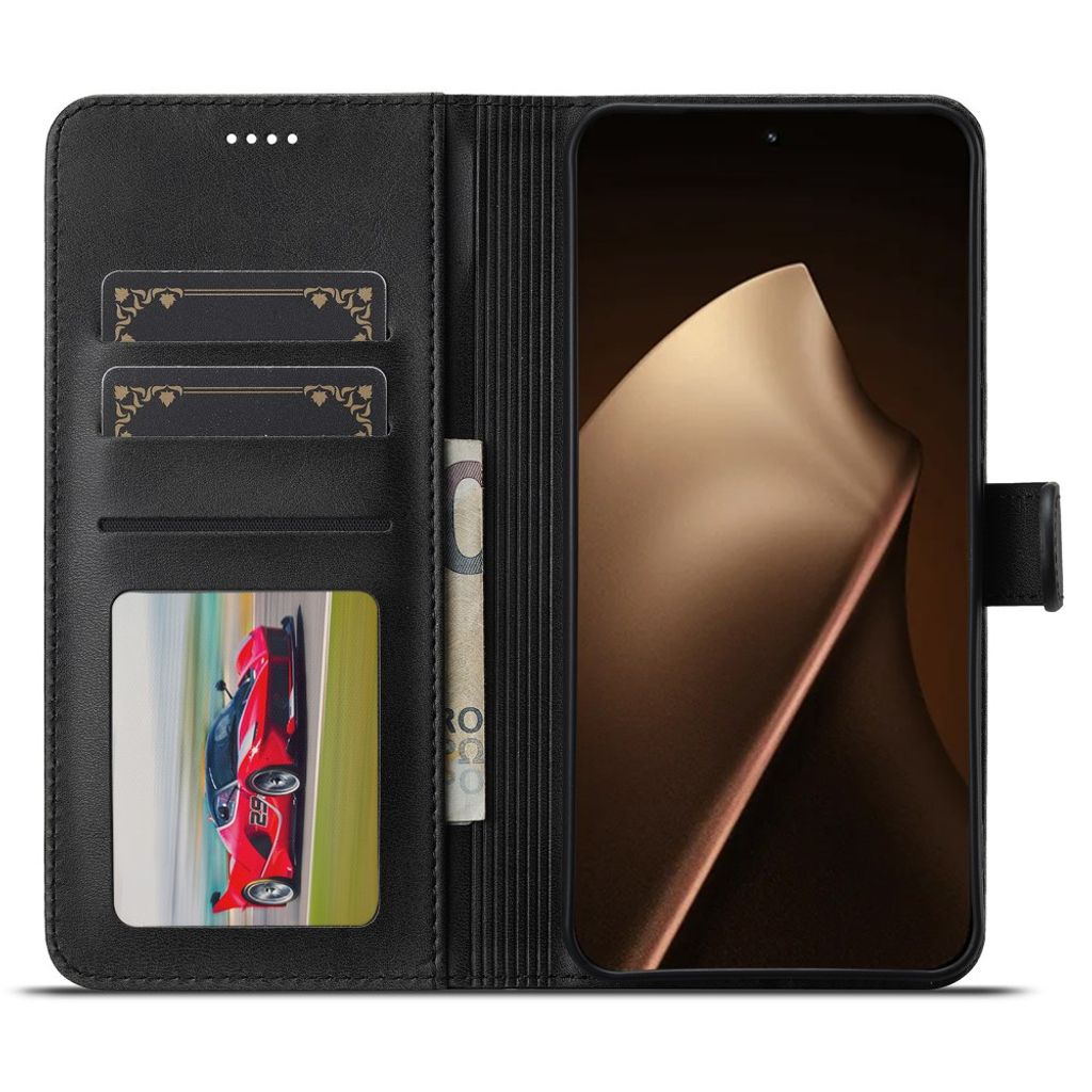 Lc.Imeeke Xiaomi 17T Etui med Kortholder Stativfunktion Sort