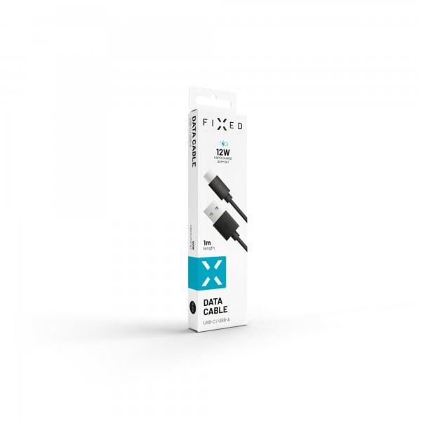 Fast Kabel USB-A til USB-C 1m Sort
