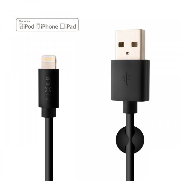 Fixed Kabel USB-A til Lightning 1m Sort