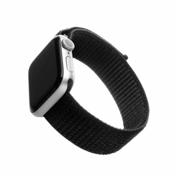 Fast Apple Watch 38/40/41/42mm Armbånd Nylonrem Sort