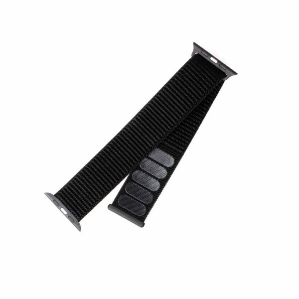 Fast Apple Watch 38/40/41/42mm Armbånd Nylonrem Sort