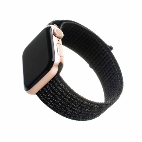Fast Apple Watch 38/40/41/42mm Rem Nylonrem Reflekterende Sort