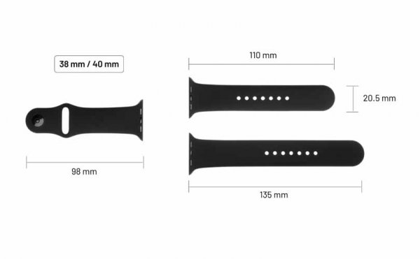 Fast Apple Watch 44/45/46mm/Apple Watch Ultra Urrem Silikonerem Rosa