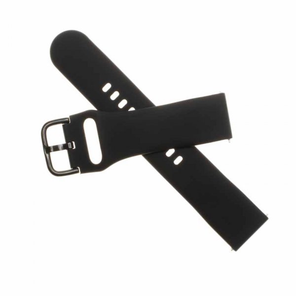 Fast Samsung Galaxy Watch 22mm Armbånd Silikonerem Sort