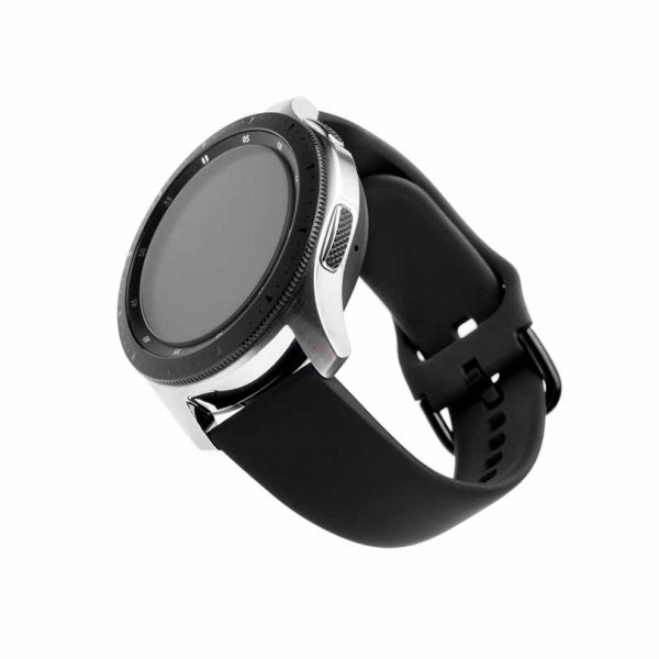 Fast Samsung Galaxy Watch 20mm Armbånd Silikonerem Sort
