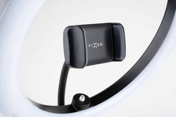 LED-ringlys med fast skrivebordsstativ til telefon