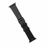 Fast Apple Watch 44/45/46mm/Apple Watch Ultra Armbånd Læderrem Sort