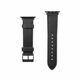 Fast Apple Watch 44/45/46mm/Apple Watch Ultra Armbånd Læderrem Sort