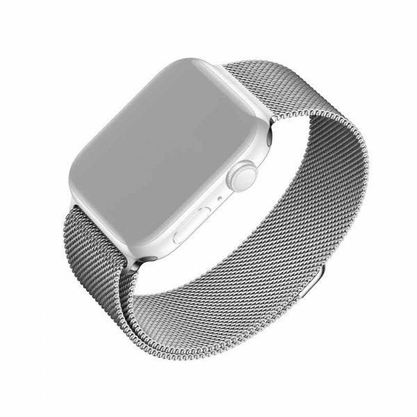 Fast Apple Watch 38/40/41/42mm Armbånd Mesh Rem Sølv