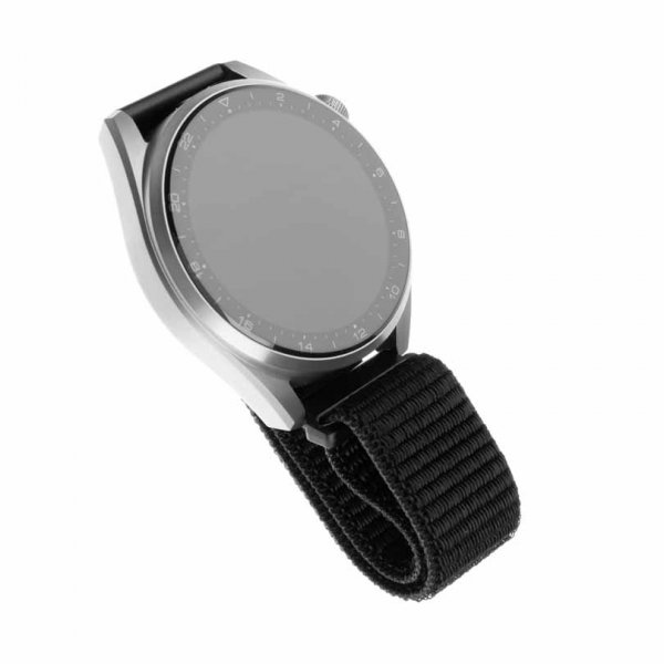 Fast Samsung Galaxy Watch 20mm Armbånd Nylonrem Sort