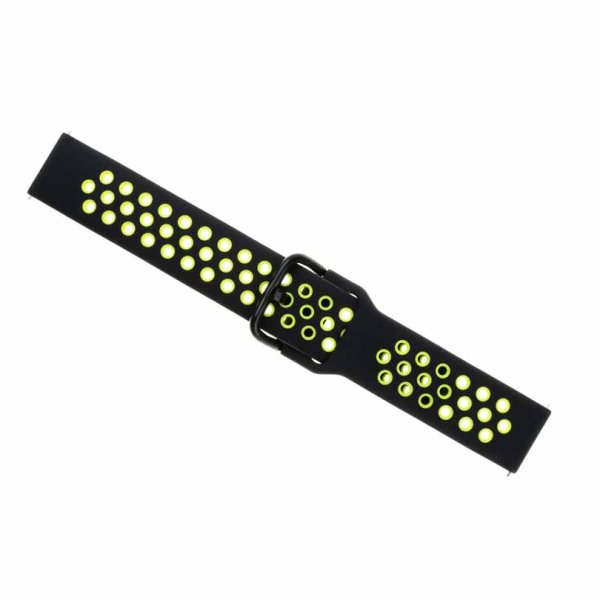 Fast Samsung Galaxy Watch 22mm Rem Sport Silikone Rem Sort Lime