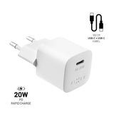 Fixed Oplader med kabel Mini PD Travel Charger Kit USB-C/USB-C 20W Hvid