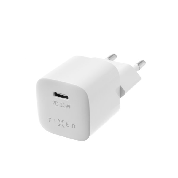 Fixed Oplader med kabel Mini PD Travel Charger Kit USB-C/USB-C 20W Hvid
