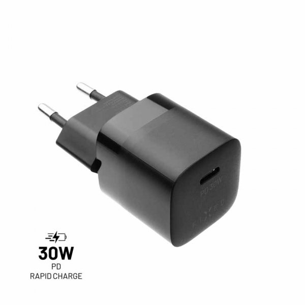 Fixed Oplader Mini PD Rejseoplader USB-C 30W Sort