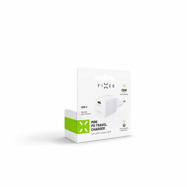 Fixed Oplader Mini PD Rejseoplader USB-C 25W Hvid