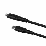 Fixed Kabel Liquid Silicone USB-C/Lightning 1,2m Sort