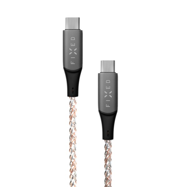 Fast kabel Lysende RGB LED USB-C til USB-C 1.2m