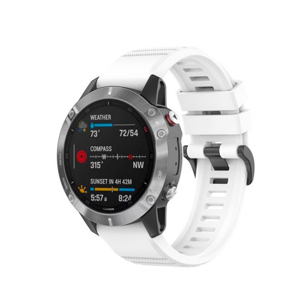 Fastgjort Garmin QuickFit 22mm Armbånd Silikonrem Hvid