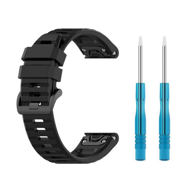 Fast Garmin QuickFit 26mm Armbånd Silikonerem Sort