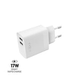 Fixed Oplader 2xUSB-A 17W Hvid