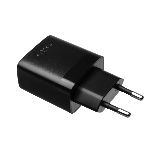 Fixed Oplader med USB-C Kabel 1m 2xUSB-A 17W Sort