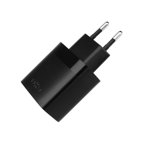 Fixed Oplader med USB-C Kabel 1m 2xUSB-A 17W Sort