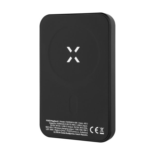 Fixed Powerbank MagZen 6 20W 6000 mAh MagSafe Sort