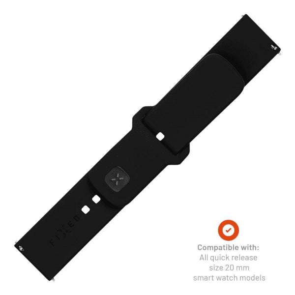 Repareret Samsung Galaxy Watch 20mm Armbånd Silikone Sporty Rem Sort