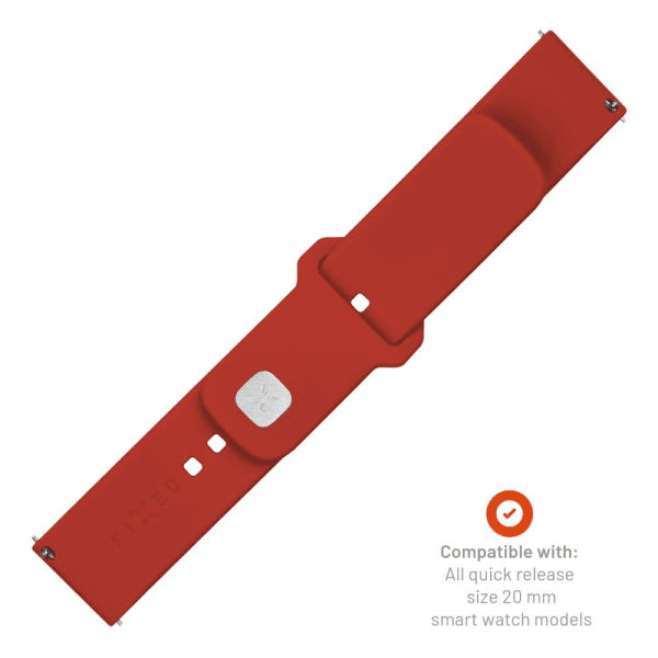 Fast Samsung Galaxy Watch 20 mm armbånd silikone sporty rem rød