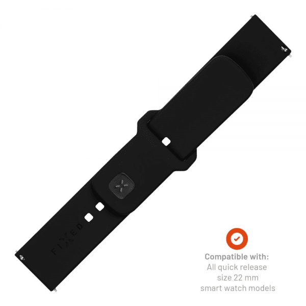 Fast Samsung Galaxy Watch 22mm Armbånd Silikone Sporty Rem Sort