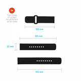 Fast Samsung Galaxy Watch 22mm Armbånd Silikone Sporty Rem Sort
