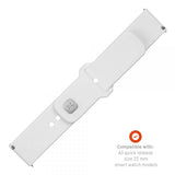 Repareret Samsung Galaxy Watch 22mm Rem Silikone Sporty Rem Hvid