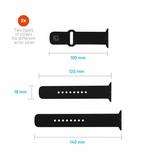 Fixed Apple Watch 44/45/46mm Armbånd Silikone Sporty Rem Sort