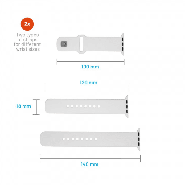Fastsiddende Apple Watch 44/45/46mm Armbånd Silikone Sporty Rem Hvid
