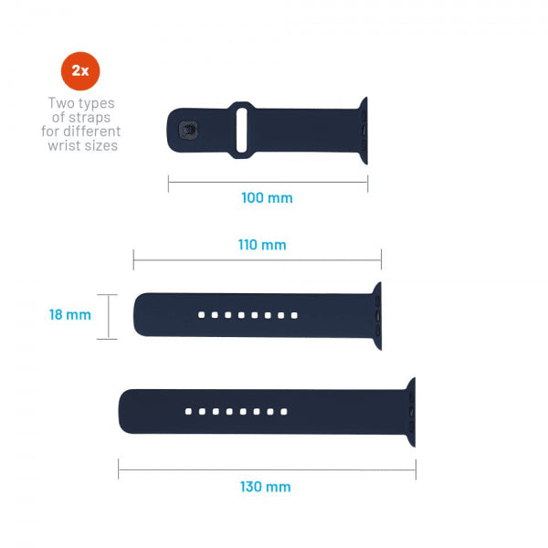 Fastmonteret Apple Watch 38/40/41/42mm Armbånd Silikone Sporty Rem Mørkeblå