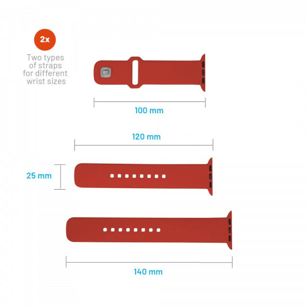 Fixed Apple Watch Ultra 49mm Armbånd Silikone Sporty Rem Rød