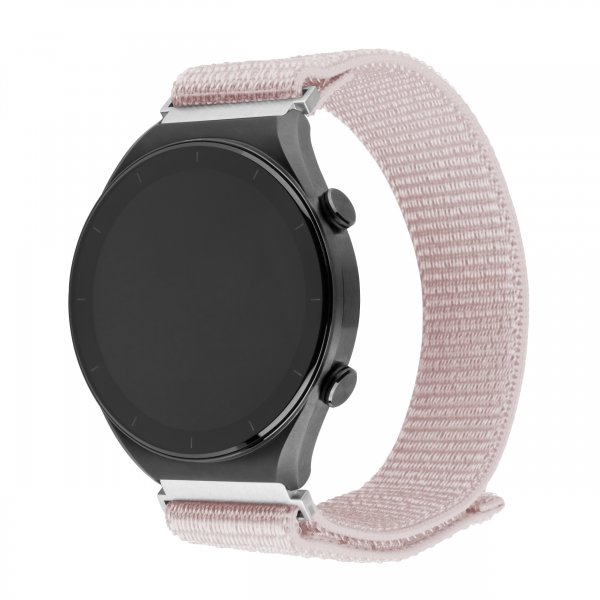 Fast Samsung Galaxy Watch 22mm Armbånd Nylon Sporty Rem Rosa