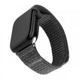 Fast Apple Watch 44/45/46mm Armbånd Nylon Sporty Strap Grå