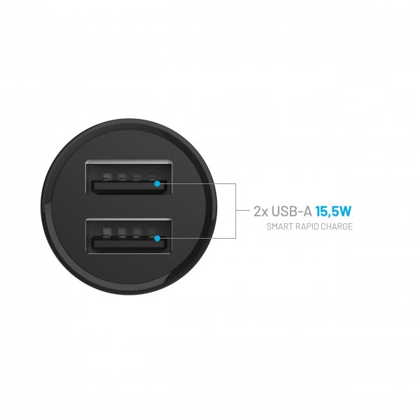 Fast Mini Billader med USB-C Kabel 1m 15W Sort