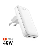 Fast Oplader Slim Traveller 2xUSB-C 45W