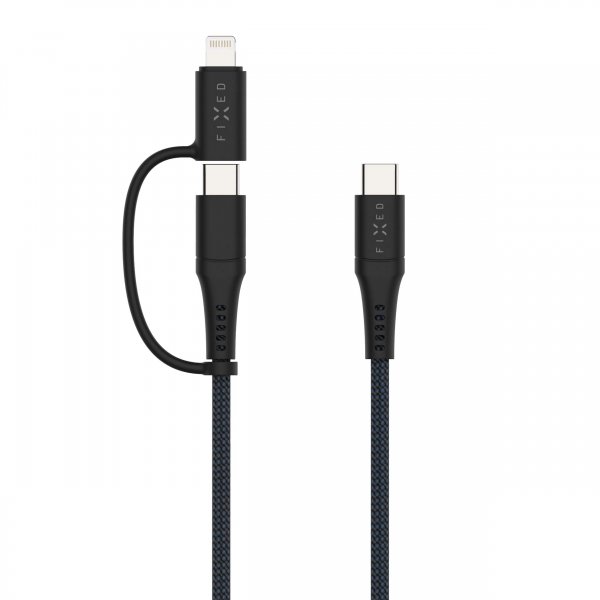 Fixed Kabel 2i1 USB-C/Lightning 60W 3m Sort