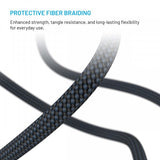 Fixed Kabel 2in1 USB-C/Lightning 60W 2m Sort