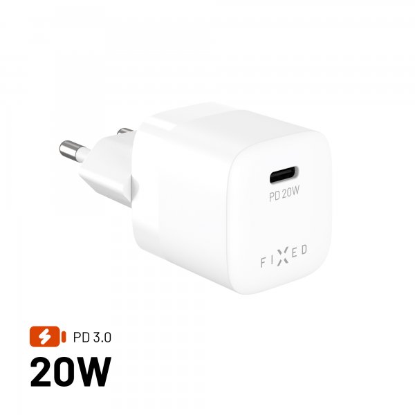 Fixed Lader Mini PD 20W USB-C Hvid