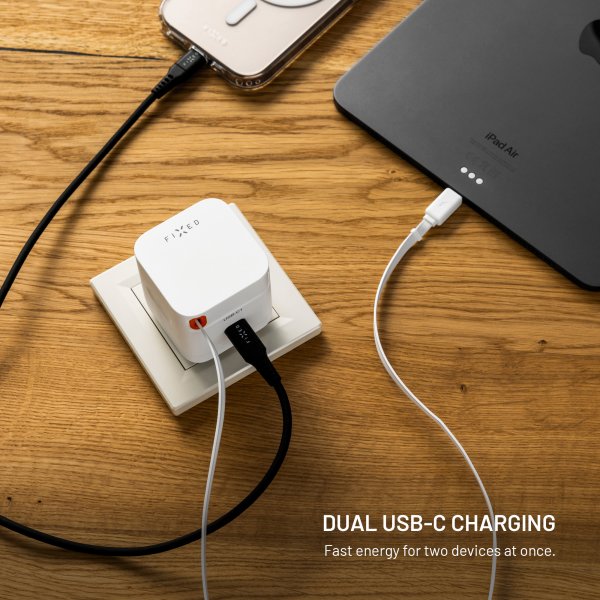 Fixed GaN65 Oplader med udtrækkeligt USB-C Kabel 65W