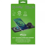 Celly Trådløs Oplader 2 i 1 Foldbar Trådløs Oplader 15W MagSafe