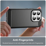 Xiaomi 17 Cover Børstet Kulfiber-tekstur Sort