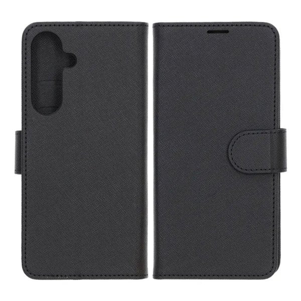 Samsung Galaxy S25 FE Cover med Kortlomme og Stativfunktion Sort