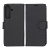 Samsung Galaxy S25 FE Cover med Kortlomme og Stativfunktion Sort