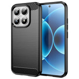 Xiaomi 17 Cover Børstet Kulfiber-tekstur Sort